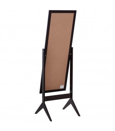Freestanding Dressing Mirror 148x47cm Adjustable Angle Dark Brown Frame