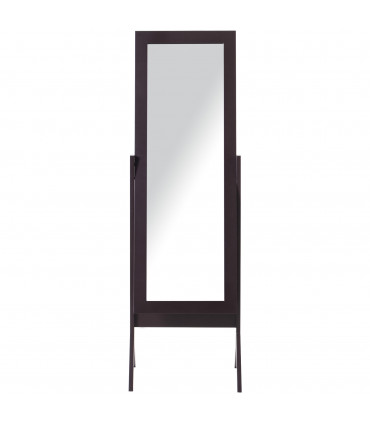 Freestanding Dressing Mirror 148x47cm Adjustable Angle Dark Brown Frame