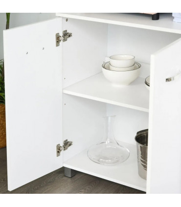 Freestanding Kitchen Storage Cabinet w/ Cupboard Cabinets Drawers Handles Shelf