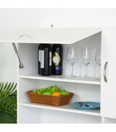 Freestanding Kitchen Storage Cabinet w/ Cupboard Cabinets Drawers Handles Shelf