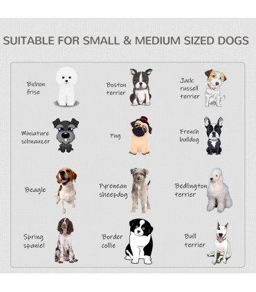 Dog Crate Furniture-Style Grey MDF 59.7H x 83.3L x 55.3Wcm Two Lockable Doors