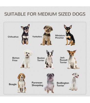 Dog Crate End Table, White MDF, 67H x 91.8L x 58.5Wcm, 2 Doors, Medium Dogs