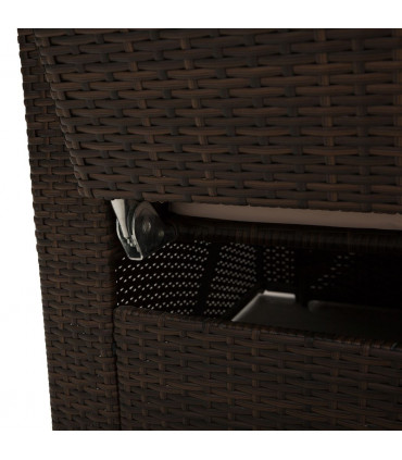 Garden Double Rattan Sun Lounger Sofa Recliner Wicker Patio Brown PE rattan