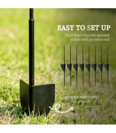 Metal Black 88cm x 110cm Garden Fencing Panels Elegant Vine Patterns 3.5m Length