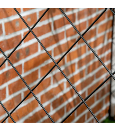 Metal Black 88cm x 110cm Garden Fencing Panels Elegant Vine Patterns 3.5m Length