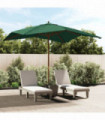 Garden Parasol with Wooden Pole Green 300x300x273 cm