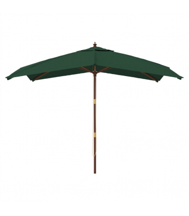 Garden Parasol with Wooden Pole Green 300x300x273 cm