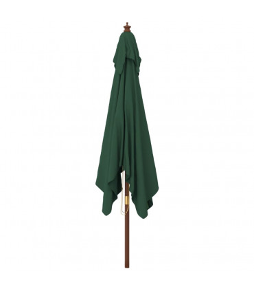 Garden Parasol with Wooden Pole Green 300x300x273 cm