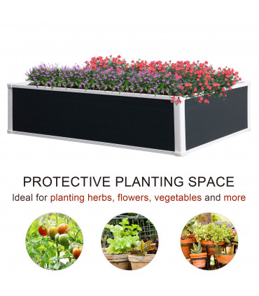 Garden Raised Bed Planter Grey 120cm x 90cm x 30cm Grow Containers Flower Pot