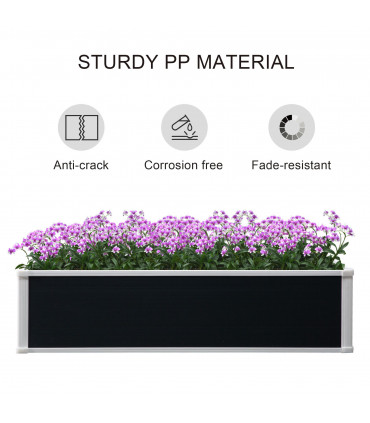 Garden Raised Bed Planter Grey 120cm x 90cm x 30cm Grow Containers Flower Pot