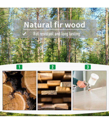 Wood Flower Box Carbonised finish 72.5 x 31.5 x 149.5 cm Solid fir wood frame