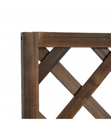 Wood Flower Box Carbonised finish 72.5 x 31.5 x 149.5 cm Solid fir wood frame