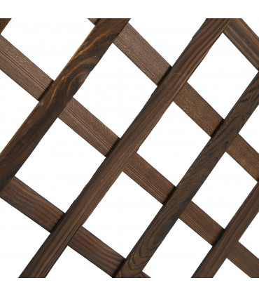 Wood Flower Box Carbonised finish 72.5 x 31.5 x 149.5 cm Solid fir wood frame