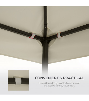 Gazebo Replacement Canopy 3x3 m Cream White Roof Top Cover 2-Tier Tent