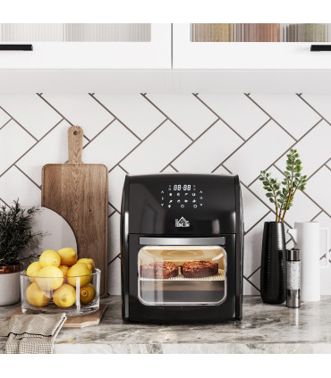 Air Fryer Oven 8 Preset Modes Rapid Air Circulation 1800W Black 12L