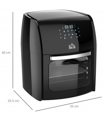 Air Fryer Oven 8 Preset Modes Rapid Air Circulation 1800W Black 12L