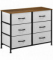 Fabric Grey 80W x 30D x 62.5H cm 6 Drawer Fabric Chest of Drawers w/ Wooden Top