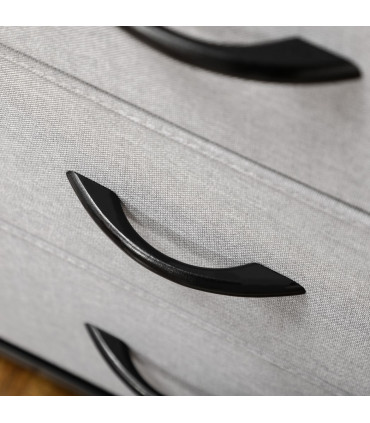 Fabric Grey 80W x 30D x 62.5H cm 6 Drawer Fabric Chest of Drawers w/ Wooden Top