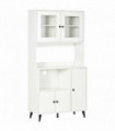 Kitchen Storage Cabinet Cupboards Adjustable Shelves White 90W x 40D x 180H cm