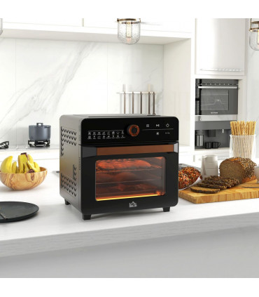 Air Fryer Oven 20L Countertop Mini Oven with 17 Presets 1400W Black Retro Style