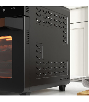 Air Fryer Oven 20L Countertop Mini Oven with 17 Presets 1400W Black Retro Style