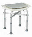 Shower Stool Aluminium White 51L x 31W x 56H cm Adjustable Bath Stool for Senior