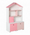 Baby Toy Wood Organizer Pink MDF board Pink Chest Drawer with Wheels
