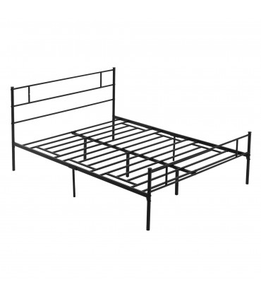 HOMCOM King Metal Bed Frame w/ Headboard and Footboard