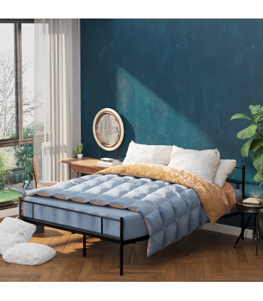 HOMCOM King Metal Bed Frame w/ Headboard and Footboard