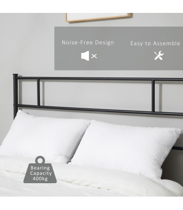 HOMCOM King Metal Bed Frame w/ Headboard and Footboard