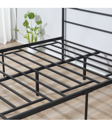 HOMCOM King Metal Bed Frame w/ Headboard and Footboard