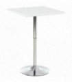 HOMCOM Multi-role Bar Table Modern Height Adjustable Square Top Base White