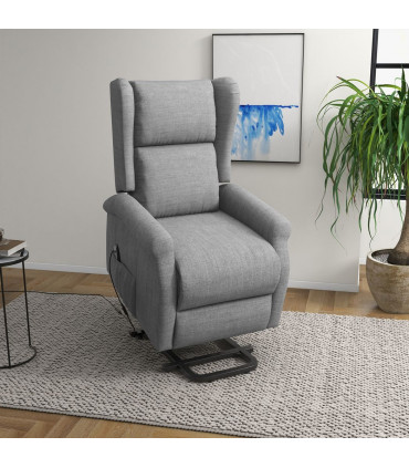 Fabric Grey 72.5L x 94W x 109H cm Power Lift Chair for Elderly Recliner Armchair
