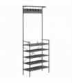 Shelving unit Grey Marbled 74.5L x 30W x 189H cm Steel Frame Particle Board