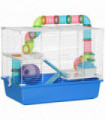 Hamster Cage Blue 59L x 36W x 47H cm Rodents House w/ Tubes Exercise