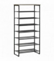 Shoe Rack Metal Black 60L x 28.5W x 126Hcm Seven-shelf design Mesh shelves