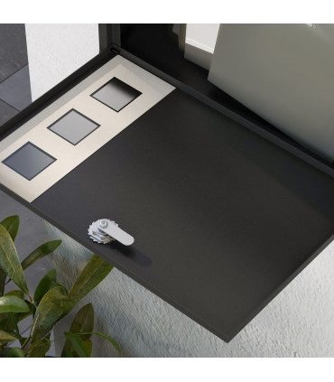 HOMCOM Wall Mounted Letterbox Mailbox with Windows and Keys Easy to Install