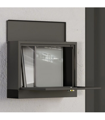 HOMCOM Wall Mounted Letterbox Mailbox with Windows and Keys Easy to Install