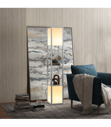 Shelf Floor Lamp Light Grey 42x19x30cm Dual Light Living Room Bedroom