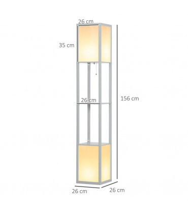 Shelf Floor Lamp Light Grey 42x19x30cm Dual Light Living Room Bedroom