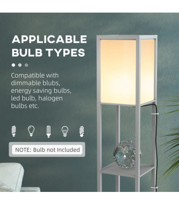 Shelf Floor Lamp Light Grey 42x19x30cm Dual Light Living Room Bedroom