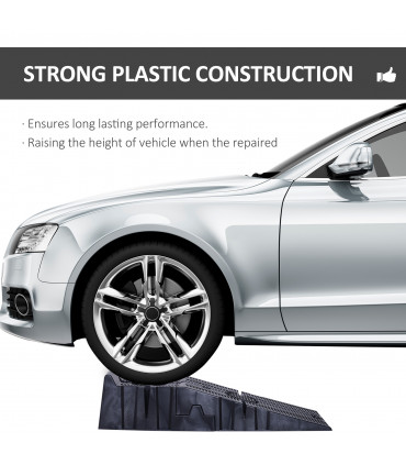 Car Lifting Ramps Plastic Black 66L x 66W x 58Hcm Heavy Duty 2.5 Ton