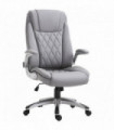 Office Chair High Back Grey PU Leather 113-121H x 69.5L x 76Wcm Swivel