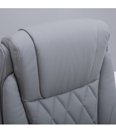 Office Chair High Back Grey PU Leather 113-121H x 69.5L x 76Wcm Swivel