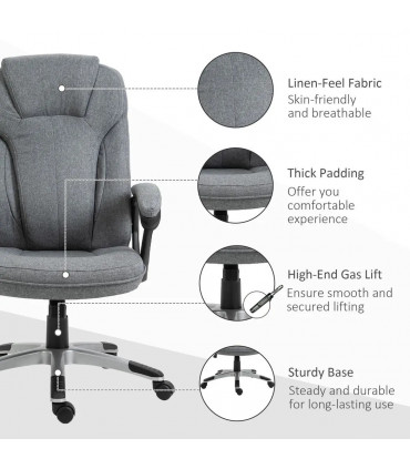 High Back Home Office Chair Height Adjustable Computer Chair w/ Armrests