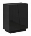 High Gloss Storage Cabinet Black 70W x 40D x 88Hcm Modern Design Three Shelves