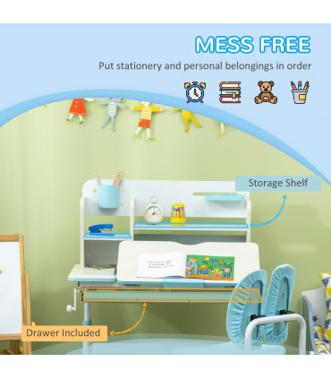 Height Adjustable Kids Desk and Chair Set