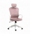 Office Chair High-Back Velvet Fabric Pink Computer Rocking Wheels 100cm