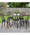 Cast Aluminium 4-Seater Outdoor Garden Table & Chair Set