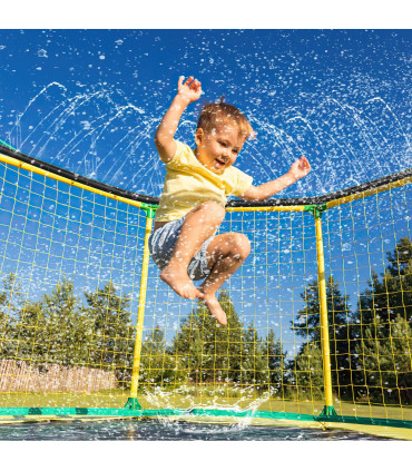 Trampoline Sprinkler 15M/49FT Blue PE Water Sprayer for Garden & Patio